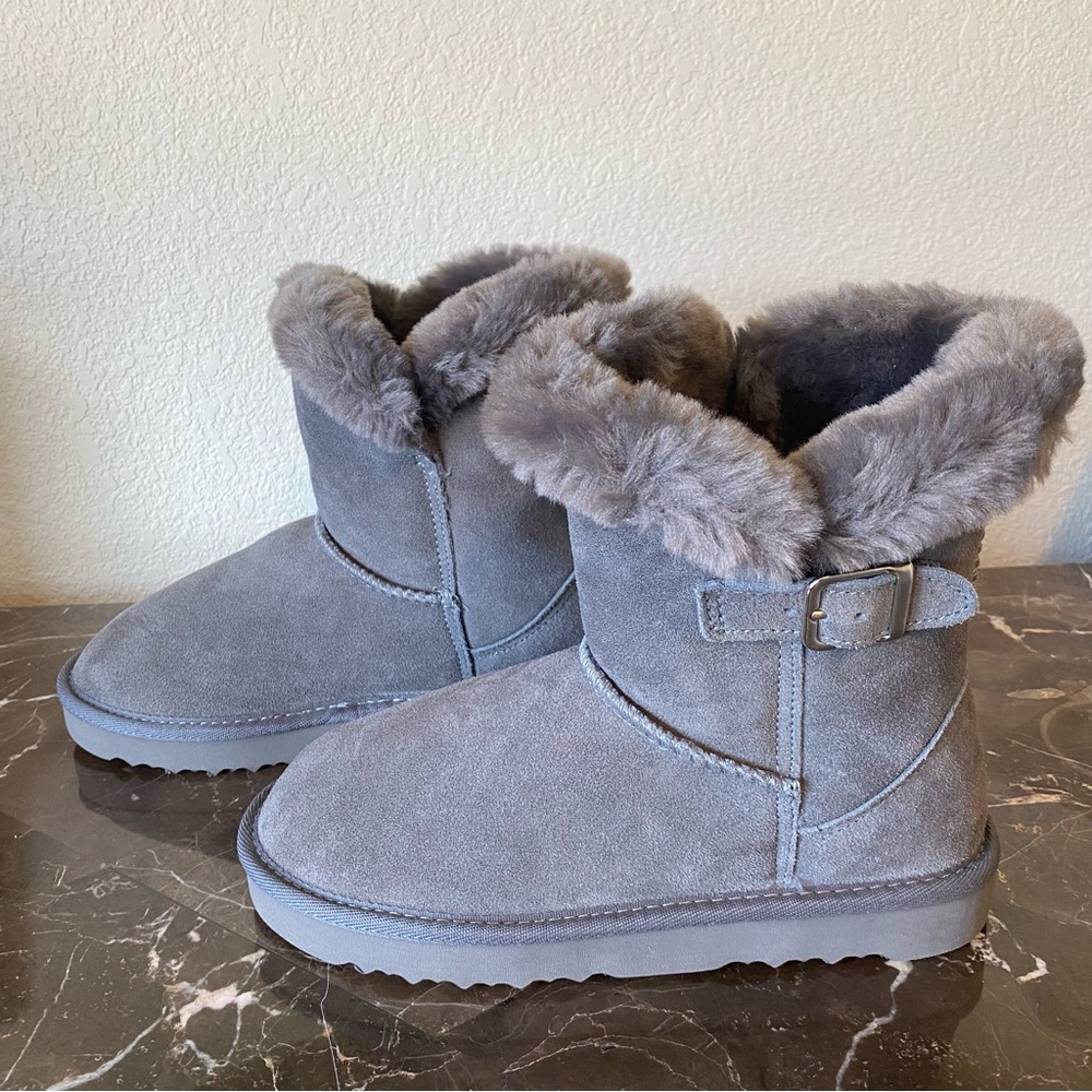 Style & Co. Womens Tiny2 Suede‎ Closed Toe Mid-Calf Fashion, Dark Grey, Size 6